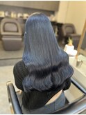 メルティカラー.フェミニンロング.似合わせカット.ブルーカラー
