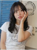 セミロング/大人可愛い/オトナ女子/ウェーブヘア/抜け感/透明感