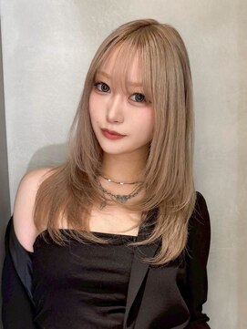 ロンドリメゾン 原宿(Lond re Maison.) 姫カットレイヤーマロンベージュ韓国風巻き顔周り前髪原宿表参道