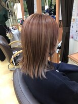 ヒラトヤ 肴町店 20代30代40代シースルーバング×ピンクブラウン×インナーカラー