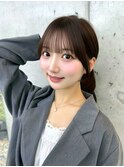 小顔に見せるレイヤーカット/白髪ぼかしハイライト/髪質改善