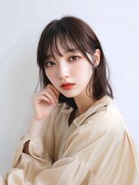 ムウ 難波(MOU)&nbsp;ショート暗めカラーグランマッシュデザインカラー20代30代40代