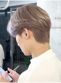 メンズミルクティーベージュコンマヘアアッシュグレージュカラー