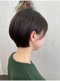 20代30代大人かわいいツヤ感コンパクトショートダークアッシュ