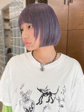 ルイス(LEWES) 【20代人気】個性派ハイトーンパープルボブで垢抜けヘアに