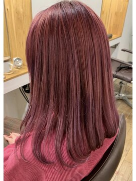 リコモ(Likkle More) ピンクカラーラズベリー担当中嶋【十条美容室LikkleMore】