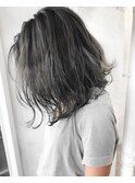 [ALLY]ハイライト×グレージュ×切りっぱなしボブ