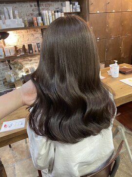 ヘアー アイス カンナ(HAIR ICI Canna) ブリーチなしで透けベージュ×インナーピンク