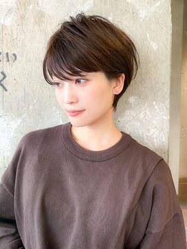 ロビー 表参道(ROBBY) 分け目なし大人ショートボブ/耳掛けショート/30代40代50代