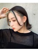 ホワイトベージュフェイスフレーミングボブ