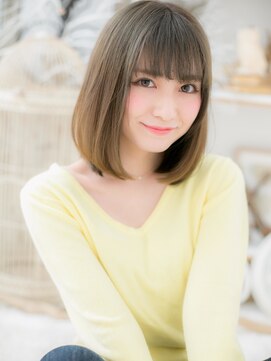 モッズヘア 越谷(mod's hair) グレーベージュシースルー前下がりボブツヤ髪c5越谷20代30代40代