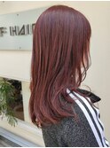 チェリーピンク×顔周りレイヤー