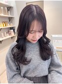 韓国風 前髪カット 艶髪 くびれ巻き サイドバング