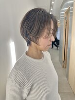 リノア 鵠沼海岸(LINOA)&nbsp;デザインカラー/レイヤーカット/ウェットヘア/オリーブベージュ