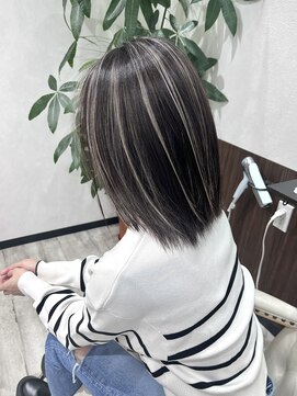 ベルヘアーデザイン 堺東(Belle hair Design) コントラストハイライト/外国人風/ハイライト/ミディアム/堺東
