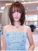 20代30代ミディアム顔周りレイヤーカット髪質改善ストレート