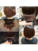 髪質改善トリートメントツヤ髪さらさらストレート丸みボブ