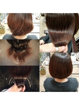 ルーミールーム(RoomieRoom) 髪質改善トリートメントツヤ髪さらさらストレート丸みボブ