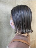 外ハネボブ　ケアカラー　オリーブアッシュ