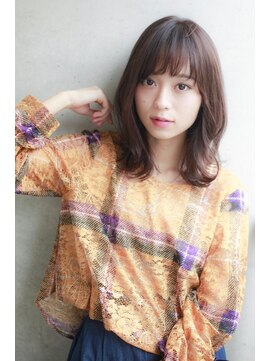 アドレバイハピネス(ADORE by happiness) くすみショコラベージュ ミディアムボブルフシルエット20代30代