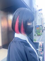 ボックスミコ(Box mico.)&nbsp;【BOXmico.】カシスピンクのインナー×ブラックボブ