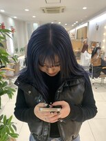 ヴァンカウンシル 金山(VANCOUNCIL kanayama)&nbsp;navy blue color ブリーチカラーで作る透明感ネイビーブルー