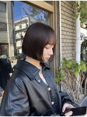 プツッと切りっぱなし丸みボブ 