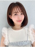20代30代40代大人かわいい 小顔 前下がりボブ  ひし形シルエット