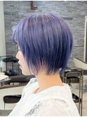 くびれショートボブミルクティーベージュ前下がりボブ30代40代