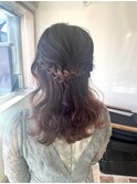編み込みハーフアップ（選べるヘアアレンジクーポン）