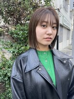 フェンヘアーアイス 中目黒(Fen.hair ici)&nbsp;大人可愛いブリーチなしベージュ伸ばしかけ切りっぱなしボブ