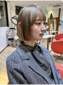 大人30代40代白髪ぼかしダークベージュボブ