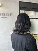 ミックス巻きミディアムヘア