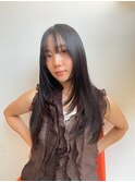 黒髪ロング/抜け感ストレート/艶スタイル