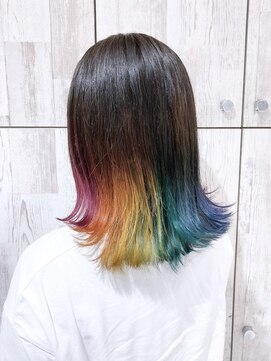 特殊デザイン/派手髪/グラデーションカラー/レインボーカラー