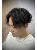 刈り上げセンターパート/波巻きツイストスパイラル/本八幡