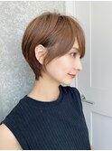 ラテグレージュ顔周りレイヤーボブ韓国巻き結べるレイヤーカット