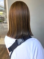 ナカオコアフュール(NAKAO COIFFURE)&nbsp;ミディアム ハイライト ダブルカラー ベージュカラー 艶髪