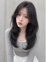 ユーフォリア 新宿通り(Euphoria)&nbsp;暗髪ロングレイヤーシースルーバングくびれ韓国ヘア
