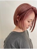 【TICRO大石】ピンクベージュボブ