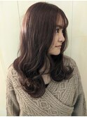 暖色系カラー　なみなみウェーブ　アンニュイヘア