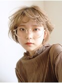 ショートヘア_チェリーブラウンフェミニンロング_68952