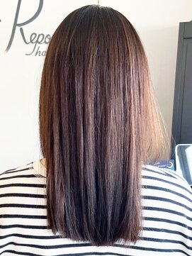 レポヘアー(Repos hair) 20代30代40代髪質改善カラーショコラアッシュ透明感セミロング