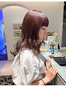 ビーハイブ 一番町店 アヴェダ(BEHIVE) ゆるふわミディアムヘアピンクベージュ