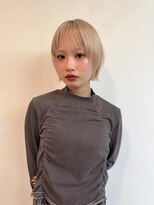 ネルケ 立川(nelke)&nbsp;ボブ/ブロンドベージュカラー/ケアブリーチ/ダブルカラー/原宿