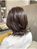 ブラウンカラー　ミディアムスタイル