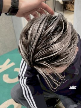 ラック 表参道(LUCK) メンズハイライト/メンズバレイヤージュ/ミルクティーブロンド