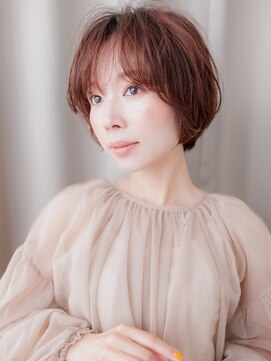カバーヘア ブリス 大宮西口(COVER HAIR bliss) ミルクティーピンクブリーチなし大人ショートヘア20代30代X大宮