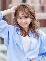 フォンズ(FONS)&nbsp;大人かわいいミディアム×シースルーバング_シアベージュカラー