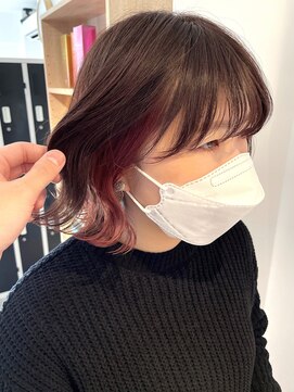 ミーナ バイ アーバン(Meena by urban.) 【ANNEXハザマ】ピンクイヤリングカラー×カシスブラウン